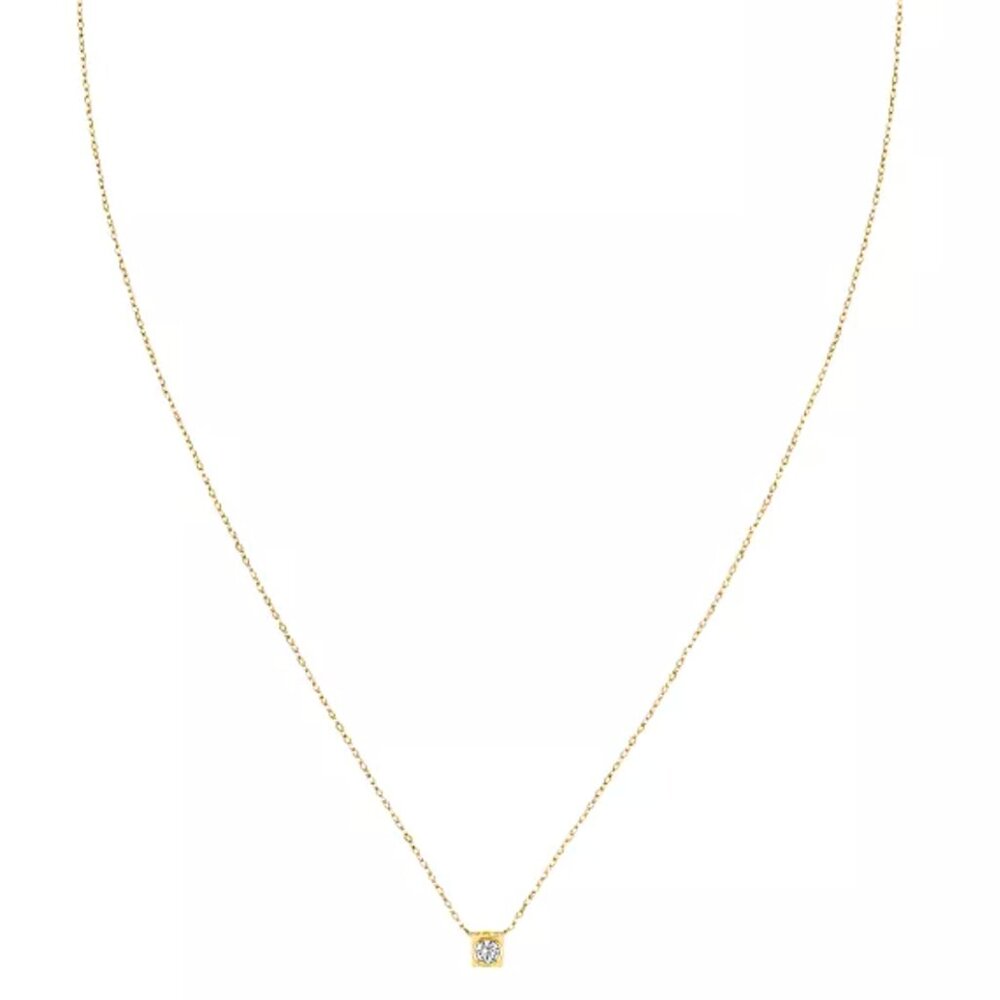 New Dinh Van Le Cube Diamant Yellow Gold Necklace